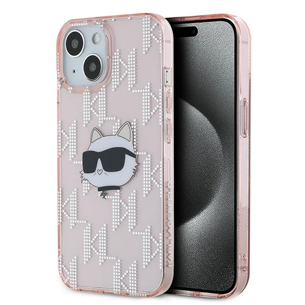Karl Lagerfeld KLHCP13MHKLPCHP Pink Hardcase IML Choupette Head & Monogram iPhone 13 Tok