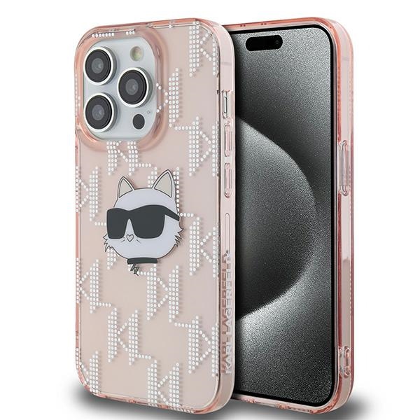 Karl Lagerfeld KLHCP13XHKLPCHP Pink Hardcase IML Choupette Head & Monog iPhone 13 Pro Max Tok