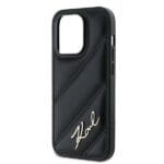 Karl Lagerfeld KLHCP13XPQDSMGK Black Hardcase Diagonal Quilted Script iPhone 13 Pro Max Tok