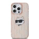 Karl Lagerfeld KLHCP14LHKLPCHP Pink Hardcase IML Choupette Head & Monogram iPhone 14 Pro Tok
