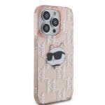 Karl Lagerfeld KLHCP14LHKLPCHP Pink Hardcase IML Choupette Head & Monogram iPhone 14 Pro Tok