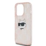 Karl Lagerfeld KLHCP14LHKLPCHP Pink Hardcase IML Choupette Head & Monogram iPhone 14 Pro Tok