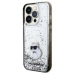 Karl Lagerfeld KLHCP14LLKCNSK Transparent Hardcase Liquid Glitter Choupette iPhone 14 Pro Tok