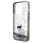 Karl Lagerfeld KLHCP14LLKCNSK Transparent Hardcase Liquid Glitter Choupette iPhone 14 Pro Tok