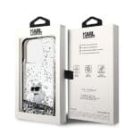 Karl Lagerfeld KLHCP14LLKCNSK Transparent Hardcase Liquid Glitter Choupette iPhone 14 Pro Tok