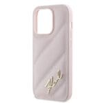 Karl Lagerfeld KLHCP14LPQDSMGP Pink Hardcase Diagonal Quilted Script iPhone 14 Pro Tok