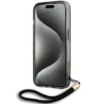 Karl Lagerfeld KLHCP15LHKDPNSK Black Hardcase IML Mono KL Pattern & Cord iPhone 15 Pro Tok