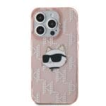 Karl Lagerfeld KLHCP15LHKLPCHP Pink Hardcase IML Choupette Head & Monogram iPhone 15 Pro Tok