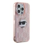 Karl Lagerfeld KLHCP15LHKLPCHP Pink Hardcase IML Choupette Head & Monogram iPhone 15 Pro Tok