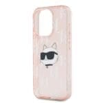 Karl Lagerfeld KLHCP15LHKLPCHP Pink Hardcase IML Choupette Head & Monogram iPhone 15 Pro Tok