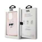 Karl Lagerfeld KLHCP15LHKLPCHP Pink Hardcase IML Choupette Head & Monogram iPhone 15 Pro Tok