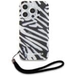 Karl Lagerfeld KLHCP15LHZBPKCCK Black Hardcase IML Zebra Pattern & Cord iPhone 15 Pro Tok