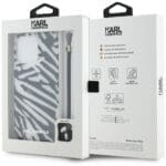Karl Lagerfeld KLHCP15LHZBPKCCK Black Hardcase IML Zebra Pattern & Cord iPhone 15 Pro Tok