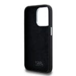 Karl Lagerfeld KLHCP15LSCMSMVK Black Hardcase Silicone Metal Script Logo iPhone 15 Pro Tok