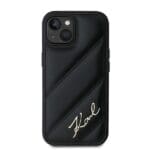 Karl Lagerfeld KLHCP15MPQDSMGK Black Hardcase Diagonal Quilted S iPhone 14 Plus/15 Plus Tok