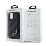 Karl Lagerfeld KLHCP15MPQDSMGK Black Hardcase Diagonal Quilted S iPhone 14 Plus/15 Plus Tok