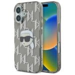 Karl Lagerfeld KLHCP16SHKLPKHK Black Hardcase IML Karl Head Electroplated iPhone 16 Tok