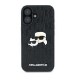 Karl Lagerfeld KLHCP16SPGKLKCPK Black Hardcase Monogram Karl&Chaoupette Head Pi iPhone 16 Tok