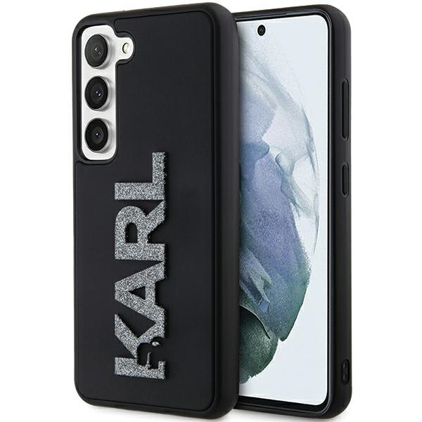 Karl Lagerfeld KLHCS3DMBKCK S911 Black Hardcase 3D Rubber Glitter Logo Samsung Galaxy S23 Tok
