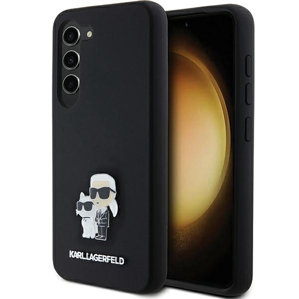 Karl Lagerfeld KLHCSSMHKCNPK S911Hardcase Black Silicone Karl&Choupette Metal Pin Samsung Galaxy S23 Tok