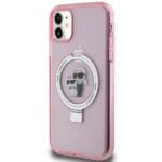 Karl Lagerfeld KLHMN61HMRSKCP Pink Hardcase Ring Stand Karl&Choupettte MagSafe iPhone 11/XR Tok