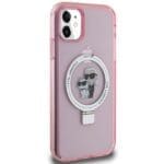Karl Lagerfeld KLHMN61HMRSKCP Pink Hardcase Ring Stand Karl&Choupettte MagSafe iPhone 11/XR Tok