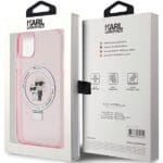 Karl Lagerfeld KLHMN61HMRSKCP Pink Hardcase Ring Stand Karl&Choupettte MagSafe iPhone 11/XR Tok