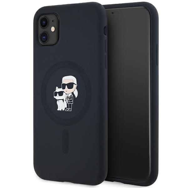 Karl Lagerfeld KLHMN61SCMKCRHK Black Hardcase Silicone Karl & Choupette MagSafe iPhone 11/XR Tok