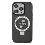 Karl Lagerfeld KLHMP14LHMRSKCK Black Hardcase Ring Stand Karl&Choupettte MagSafe iPhone 14 Pro Tok