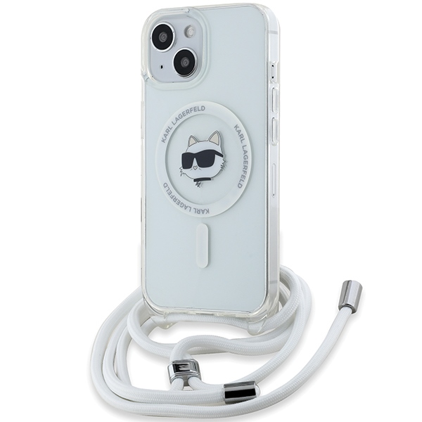 Karl Lagerfeld KLHMP14SHCCHNT Hardcase Transparent IML Choupette Head & Cord iPhone 13/14/15 Tok