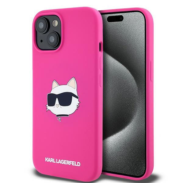 Karl Lagerfeld KLHMP15MSCHPPLF Fuschia Hardcase Silicone Choupet iPhone 14 Plus/15 Plus Tok