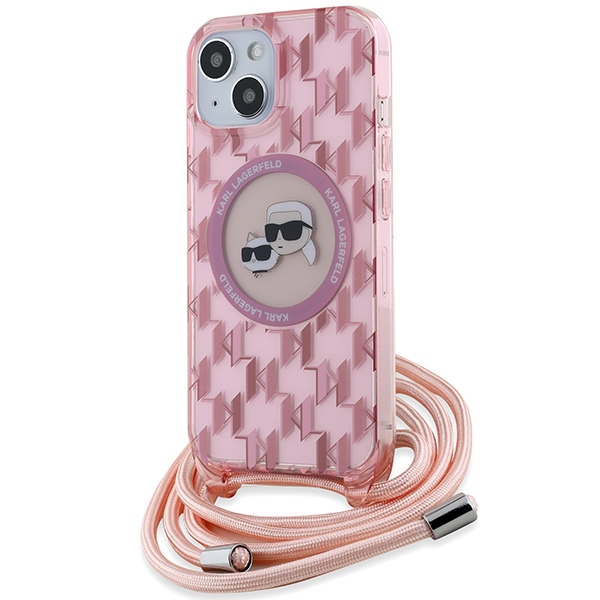 Karl Lagerfeld KLHMP15SHCKCKLCP Pink Hardcase IML Crossbody Monogram iPhone 13/14/15 Tok