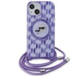 Karl Lagerfeld KLHMP15SHCKCKLCU Purple Hardcase IML Crossbody Mono iPhone 13/14/15 Tok