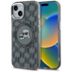 Karl Lagerfeld KLHMP15SHMCKMHK Black IML Monogram Karl&Choupette Head MagSafe iPhone 15 Tok