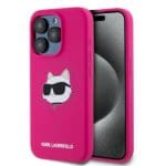 Karl Lagerfeld KLHMP15XSCHPPLF Fuschia Hardcase Silicone Choupette Head iPhone 15 Pro Max Tok