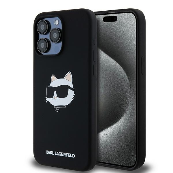 Karl Lagerfeld KLHMP15XSCHPPLK Black Hardcase Silicone Choupette Head M iPhone 15 Pro Max Tok