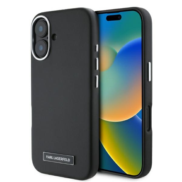 Karl Lagerfeld KLHMP16SPGMSRPK Black Hardcase FW Metal Plate MagSafe iPhone 16 Tok