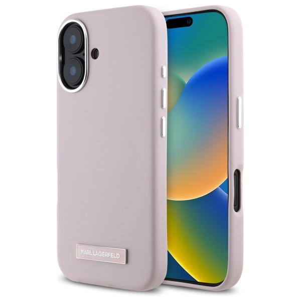 Karl Lagerfeld KLHMP16SPGMSRPP Pink Hardcase FW Metal Plate MagSafe iPhone 16 Tok