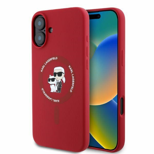 Karl Lagerfeld KLHMP16SSCMKCRHR Red Hardcase Silicone Karl&Choupette Heads Ri iPhone 16 Tok