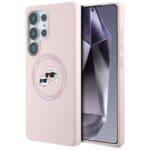 Karl Lagerfeld Silicone Double Heads And Circle MagSafe Pink Samsung Galaxy S25 Ultra Tok