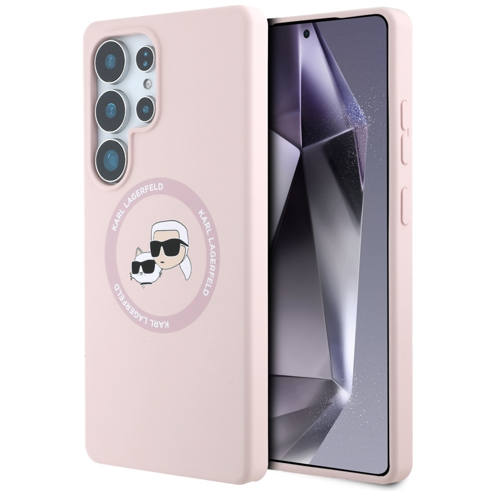 Karl Lagerfeld Silicone Double Heads And Circle MagSafe Pink Samsung Galaxy S25 Ultra Tok