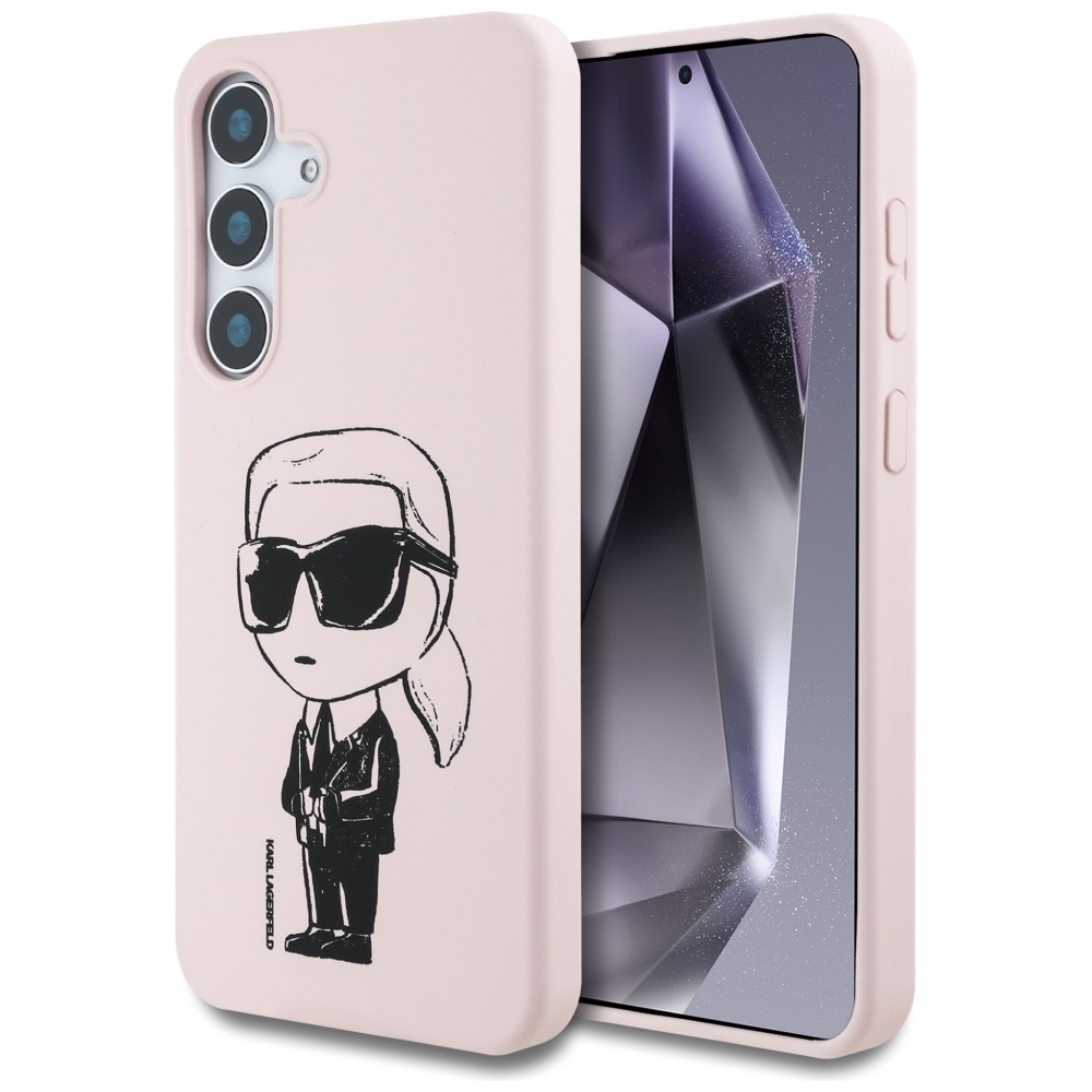 Karl Lagerfeld Silicone Graffiti Ikonik Printed Logo MagSafe Pink Samsung Galaxy S25 Tok