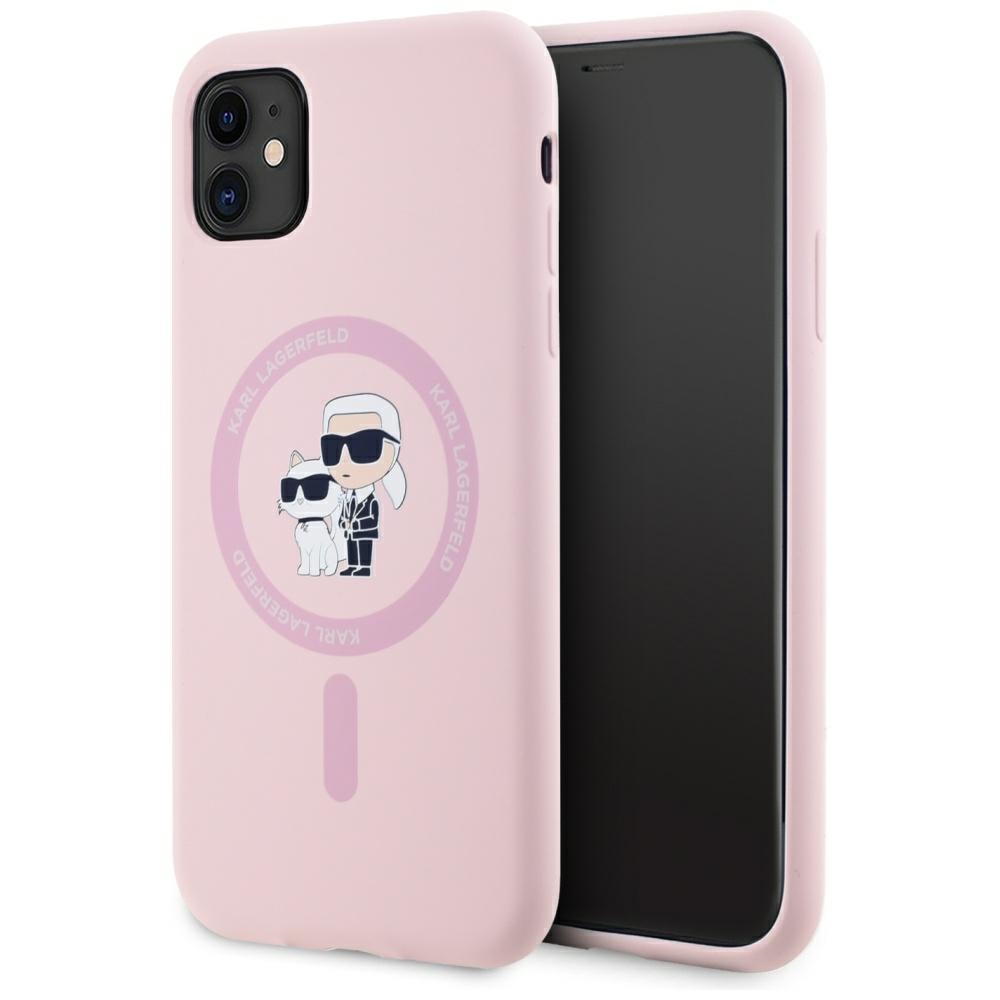 Karl Lagerfeld Silicone Karl&Choupette MagSafe Pink iPhone 11 Tok