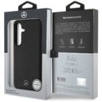 Mercedes Leather Debossed Lines MagSafe Black Samsung Galaxy S25 Tok