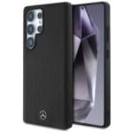 Mercedes Leather Debossed Lines MagSafe Black Samsung Galaxy S25 Ultra Tok