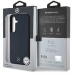 Mercedes Leather Debossed Lines MagSafe Blue Samsung Galaxy S25 Tok