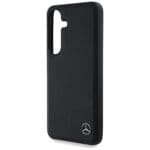 Mercedes Leather Horizontal Debossed Curves MagSafe Black Samsung Galaxy S25 Tok