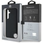 Mercedes Leather Horizontal Debossed Curves MagSafe Black Samsung Galaxy S25 Tok