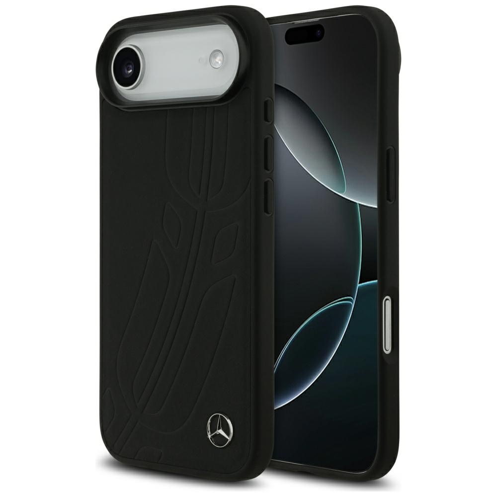 Mercedes Leather Large Laurel Leave MagSafe Black iPhone 17 Air Tok