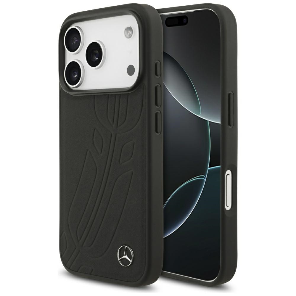 Mercedes Leather Large Laurel Leave MagSafe Black iPhone 17 Pro Tok